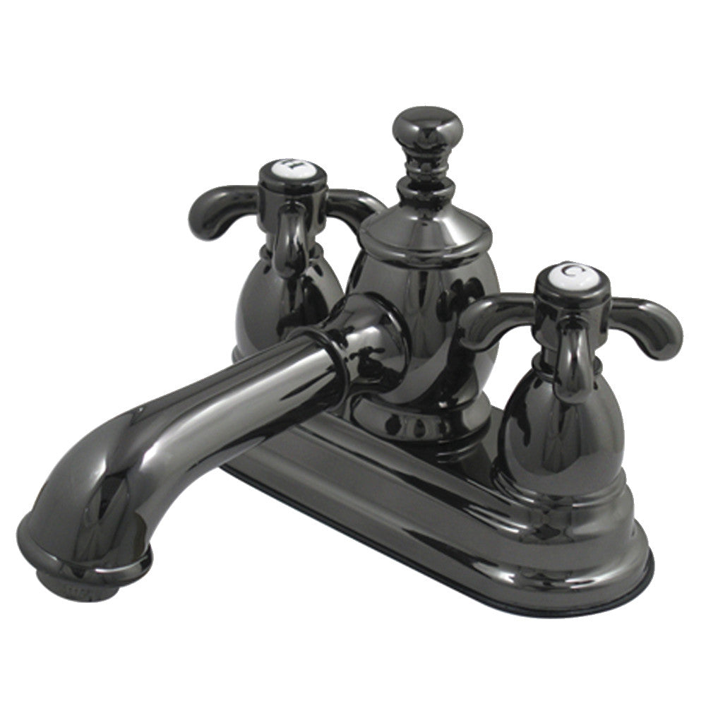 Water Onyx 4 Inch Centerset Bathroom Faucet in Black Stainless Steel