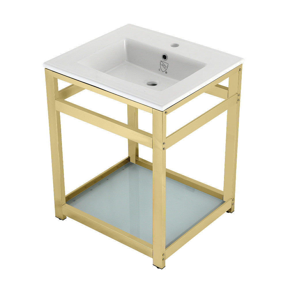 Quadras 25.19 Inch Console Sink in White