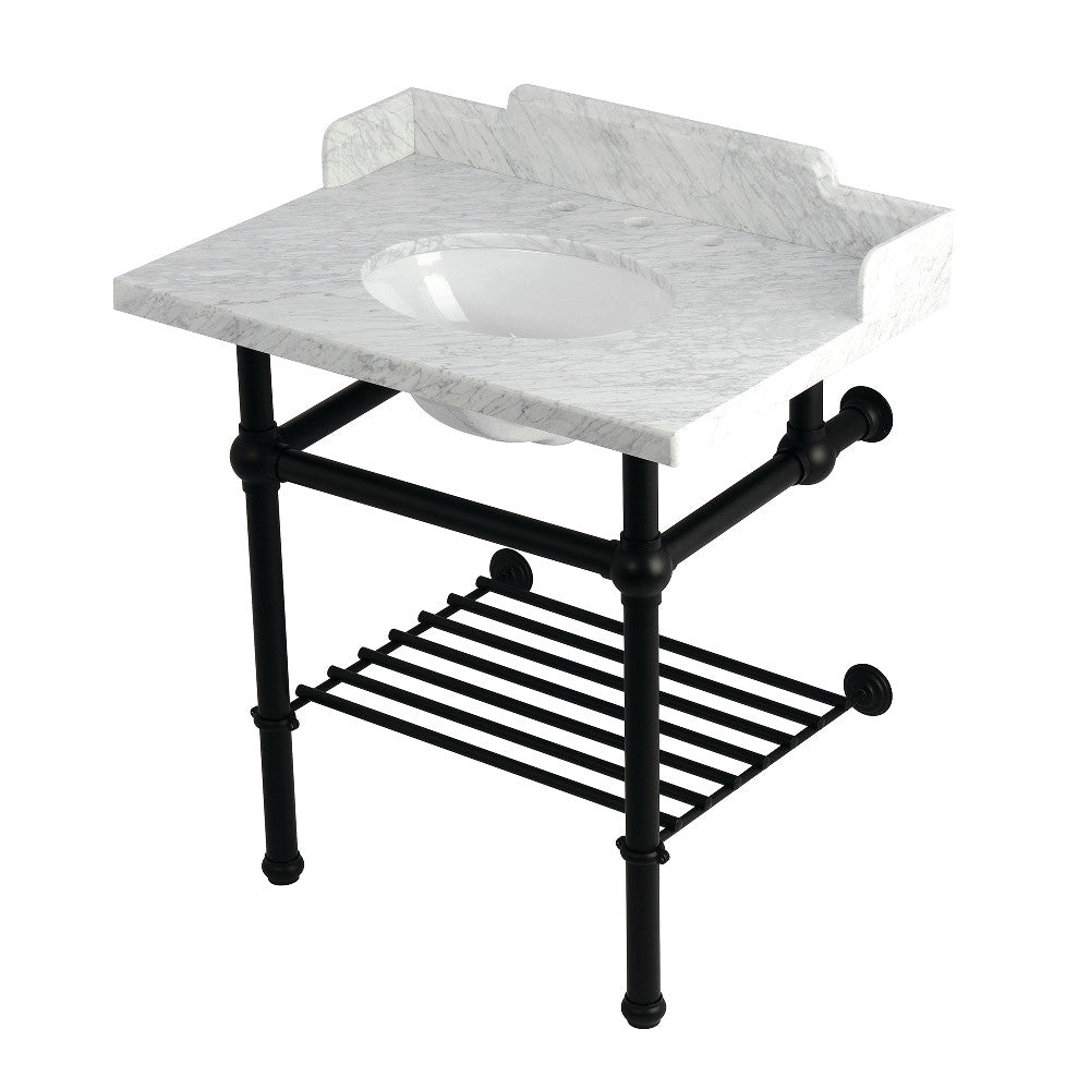 Pemberton 30 Inch Console Sink in Carrara Marble