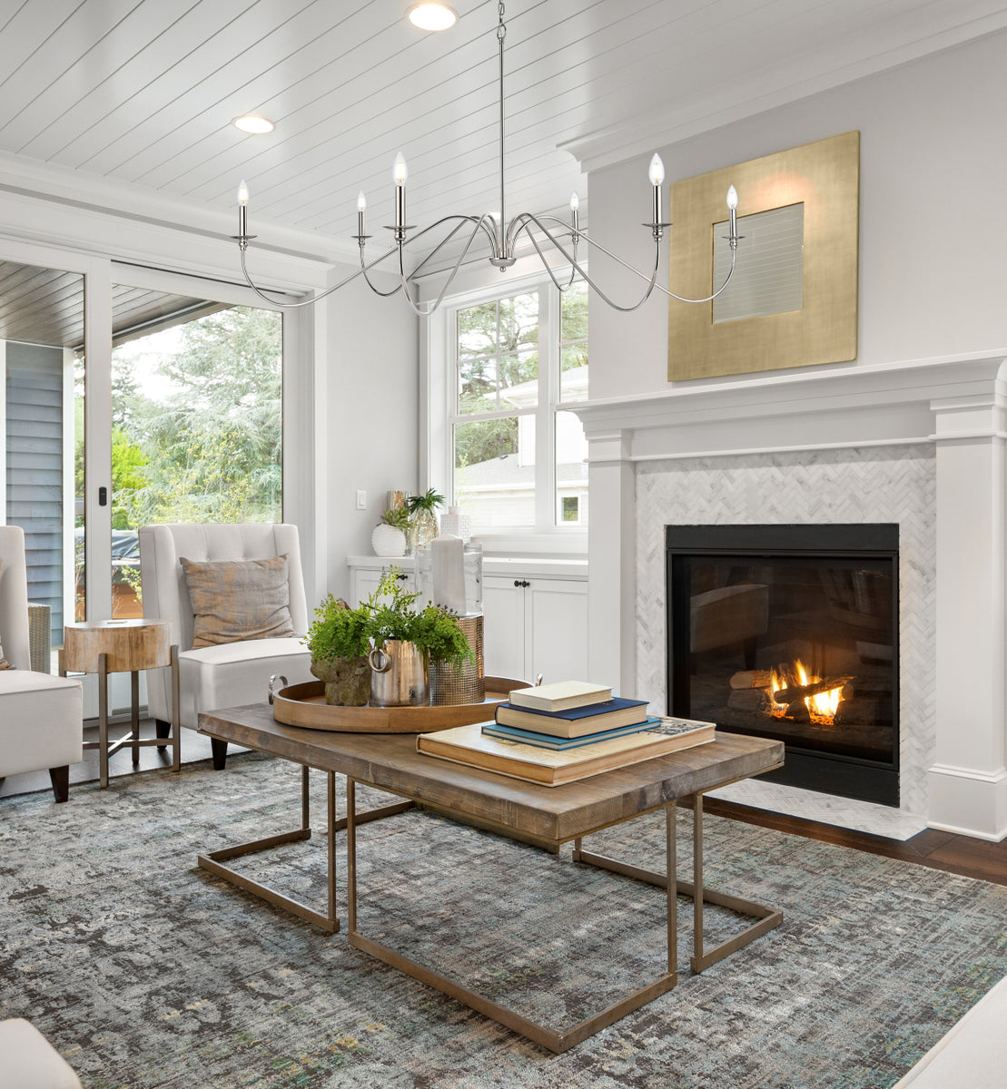 Rohan 60 inch chandelier in Polished Nickel