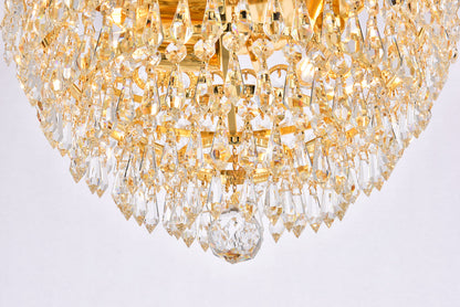 Century 4 light Gold Flush Mount Clear Royal Cut Crystal