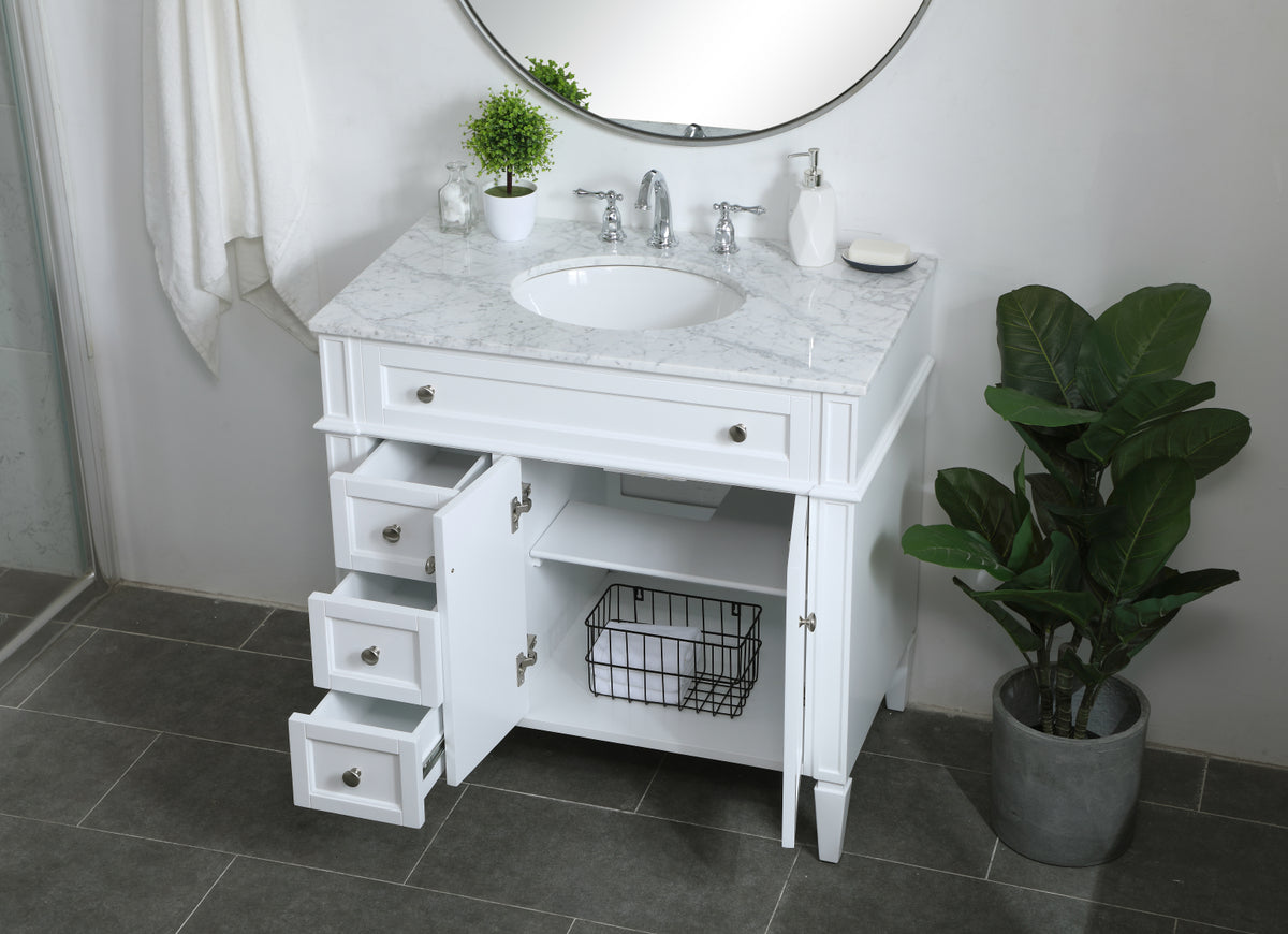 36 inch Single bathroom vanity in White