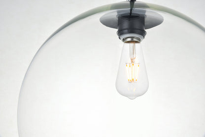 Baxter 1 Light Black Pendant With Clear Glass