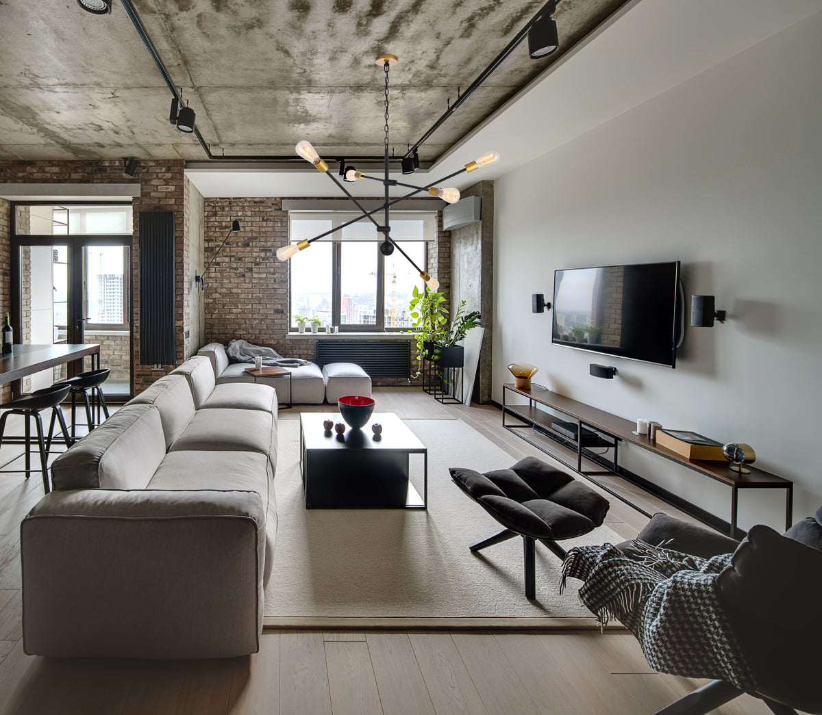 Axel 6 Lights Black Pendant