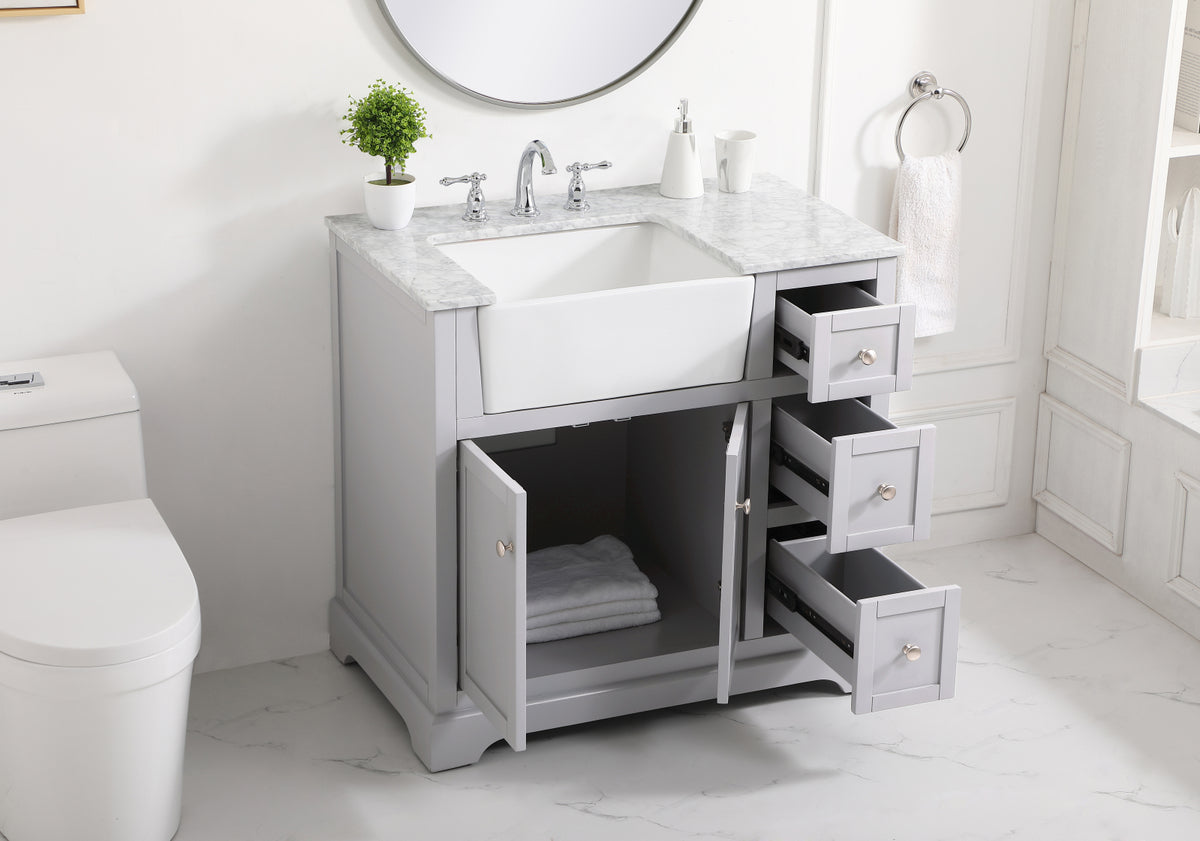 36 inch Single bathroom vanity in grey