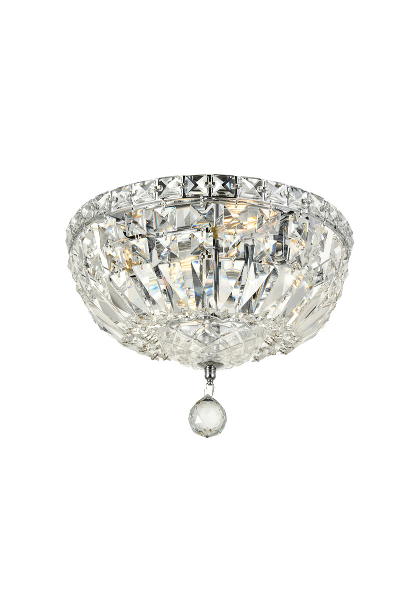 Tranquil 4 light Chrome Flush Mount Clear Royal Cut Crystal