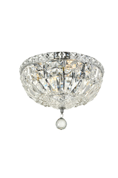 Tranquil 4 light Chrome Flush Mount Clear Royal Cut Crystal