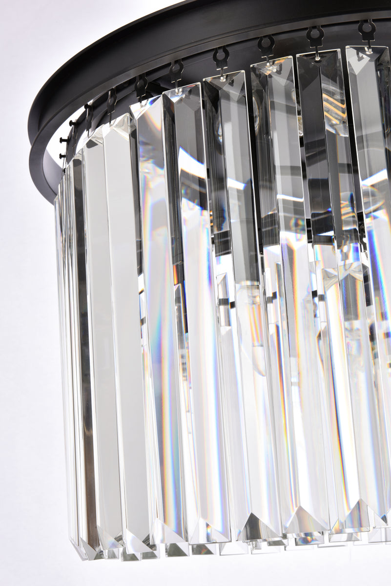 Sydney 6 light Matte Black Pendant Clear Royal Cut Crystal