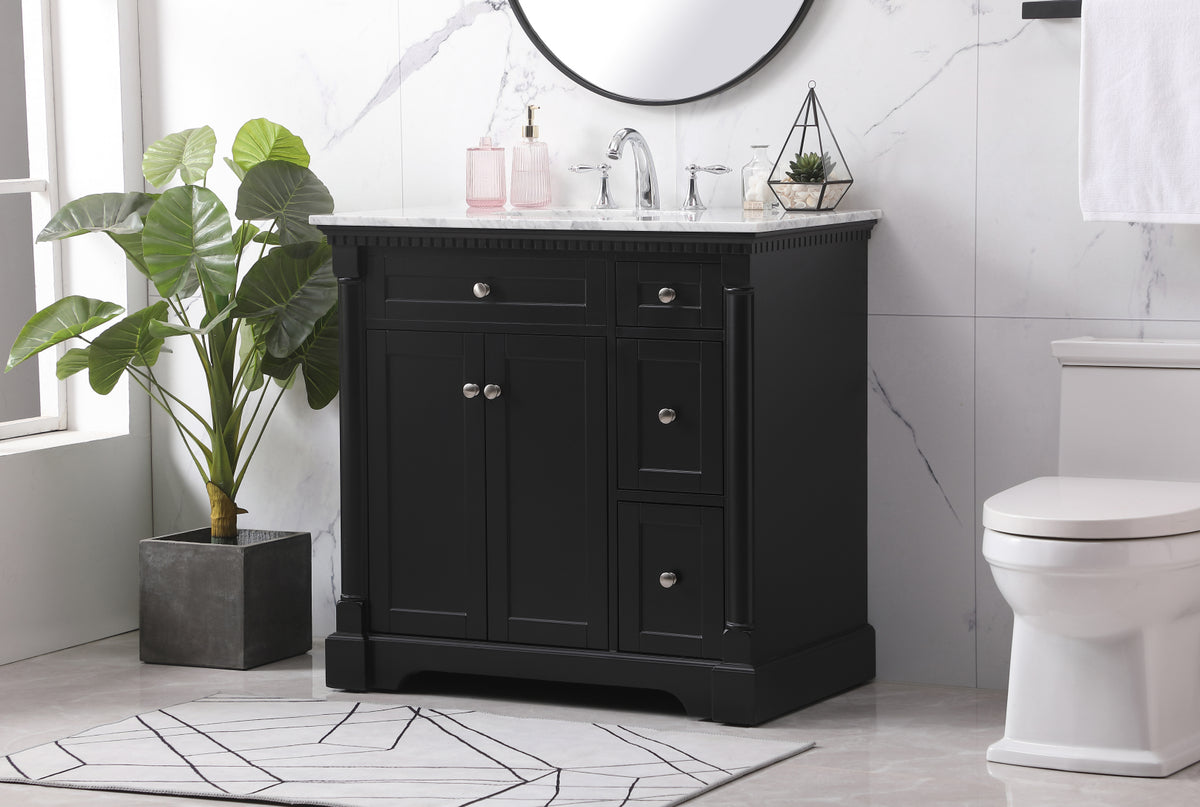 36 inch Single bathroom vanity set in black