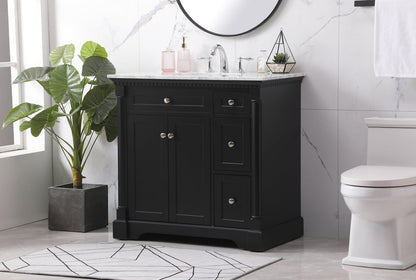 36 inch Single bathroom vanity set in black