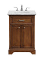 24 In. Single Bathroom Vanity Set In Teak