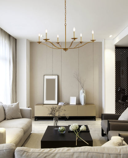 Trey 42 inch pendant in brass