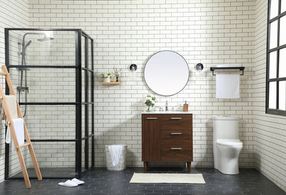 30 inch bathroom vanity in Walnut