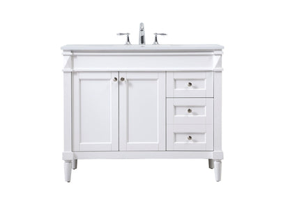 42 inch Single bathroom vanity in white