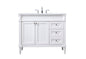 42 inch Single bathroom vanity in white