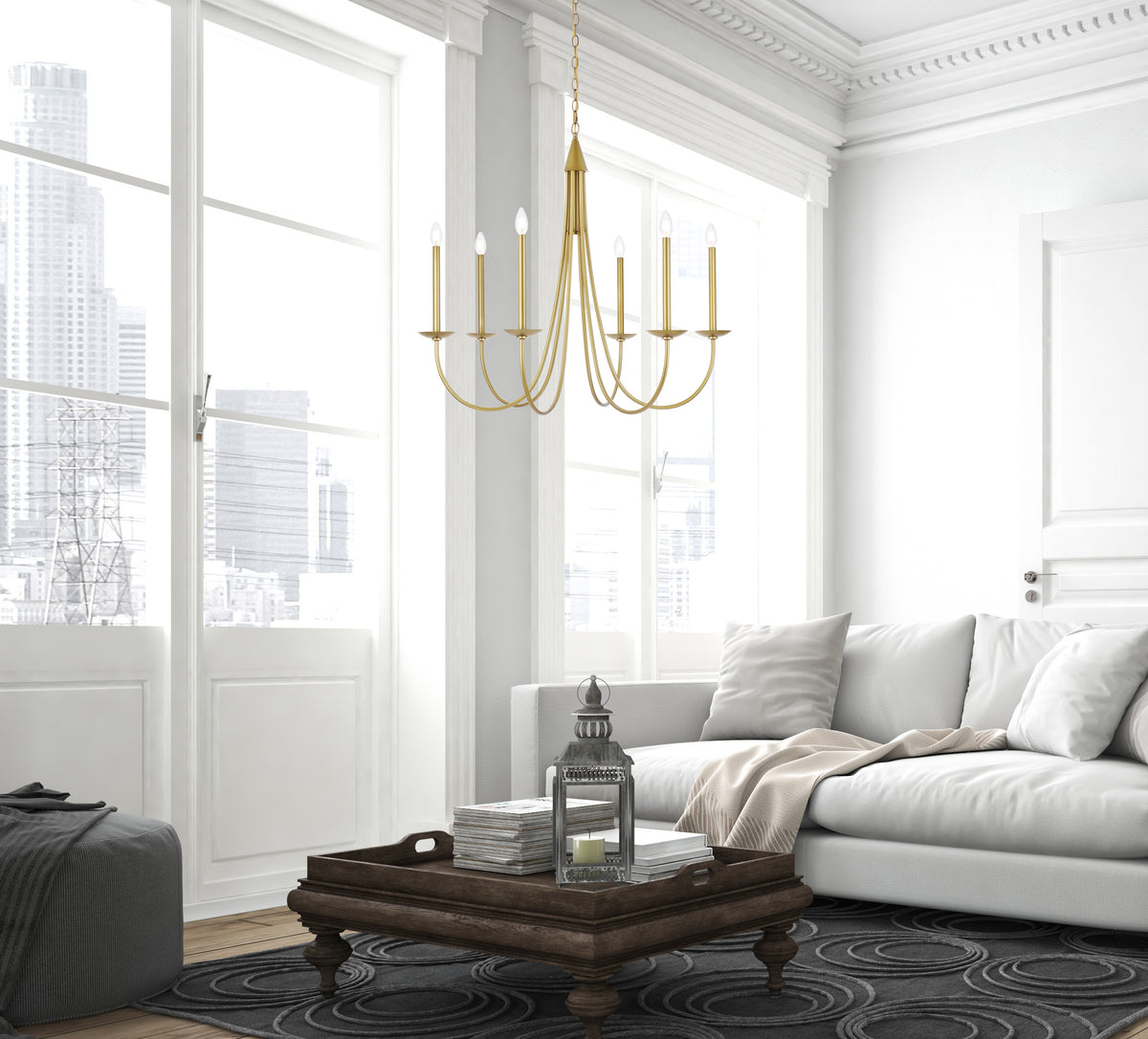 Cohen 36 inch pendant in brass