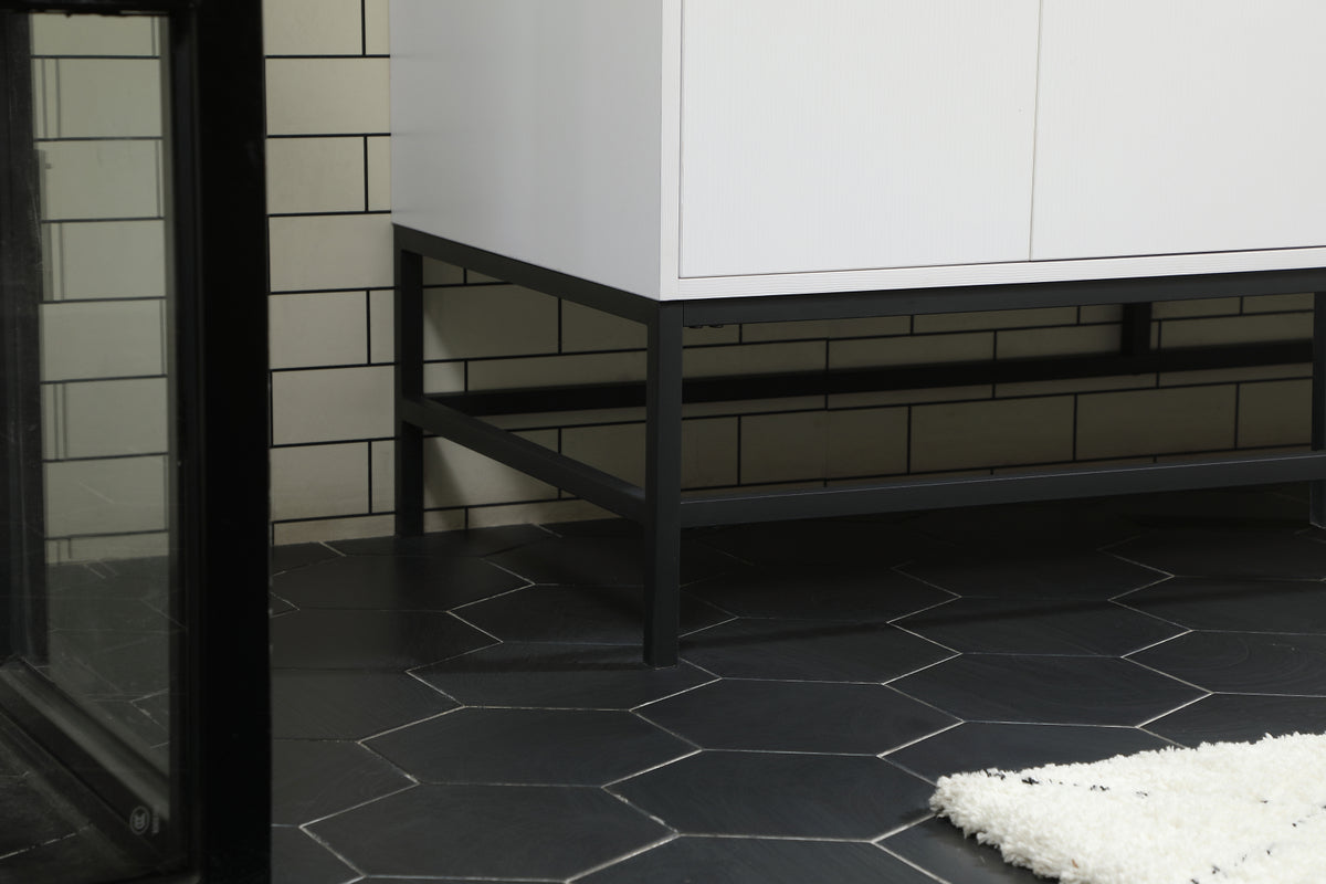 60 inch double bathroom vanity in white