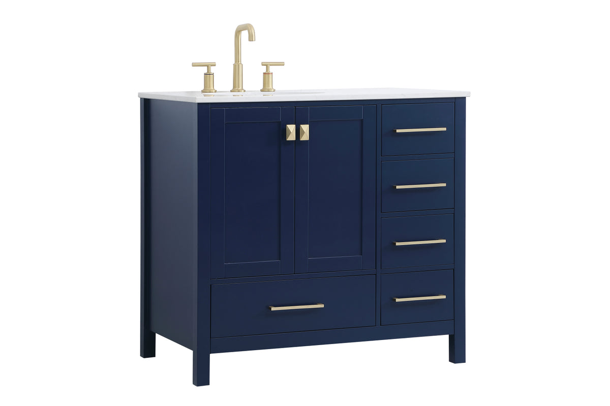 36 inch Single Bathroom Vanity in Blue