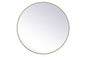 Metal frame round mirror 45 inch in Brass