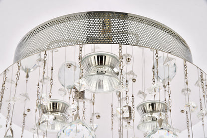 Galaxy 3 light Chrome Flush Mount Clear Royal Cut Crystal