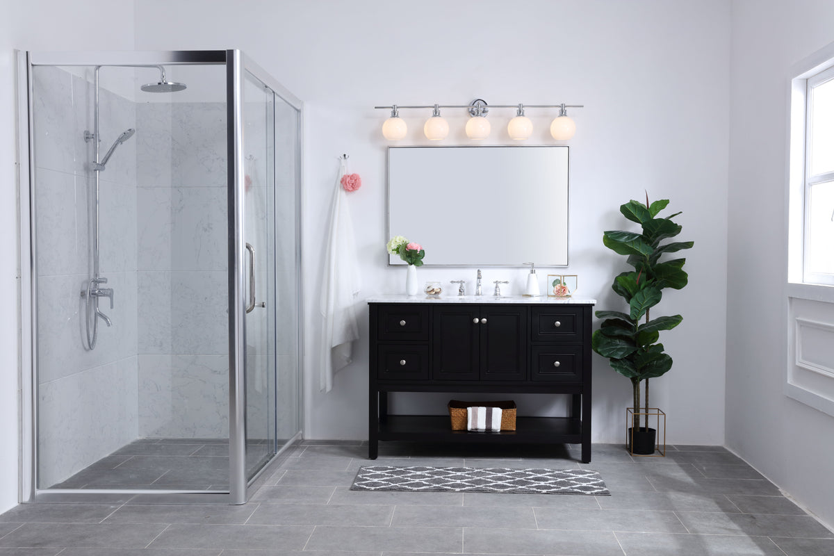 Collier 5 light Chrome and Frosted white glass Wall sconce