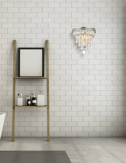 Nordic 1 light antique silver Wall Sconce Clear Royal Cut Crystal