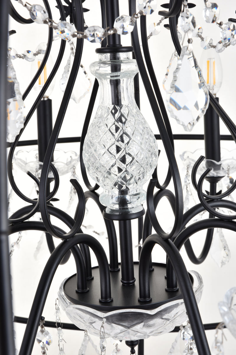 Cordelia 8 Light black Crystal Pendant