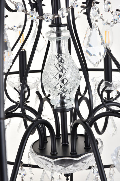 Cordelia 8 Light black Crystal Pendant