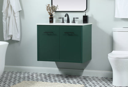 30 inch Single bathroom vanity in green