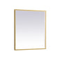 Pier 27x30 inch LED mirror with adjustable color temperature 3000K/4200K/6400K in brass