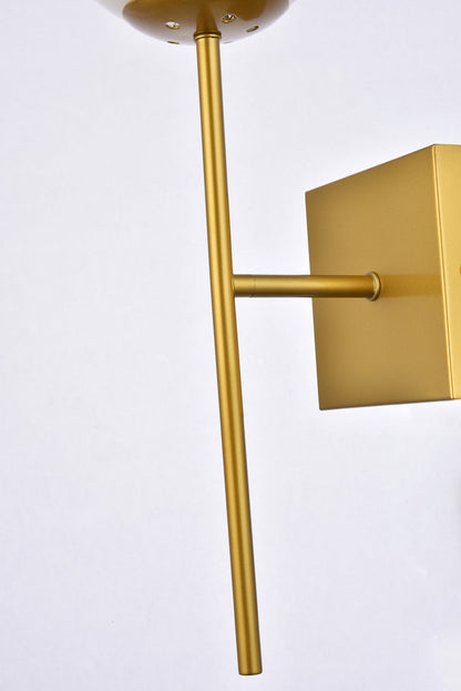 Neri 1 light brass and white glass wall sconce