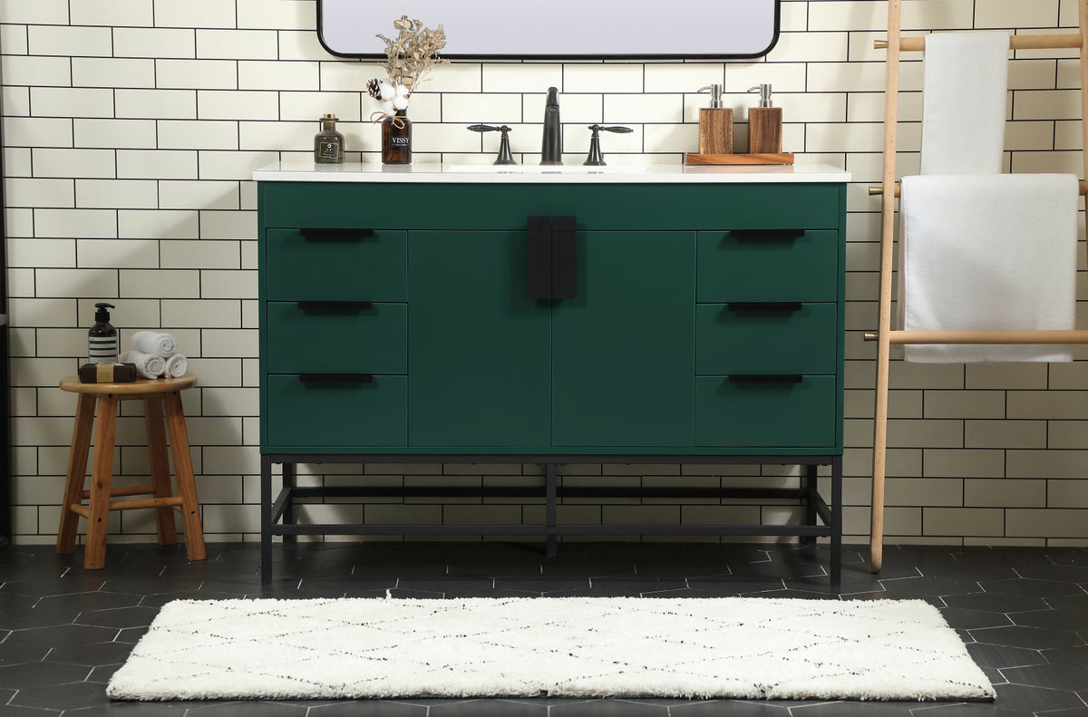 48 inch Single bathroom vanity in green