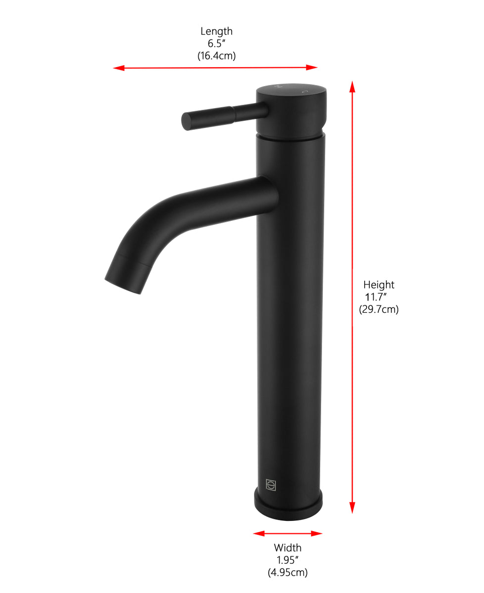 Victor Single Hole Single Handle Bathroom Faucet in Matte Black