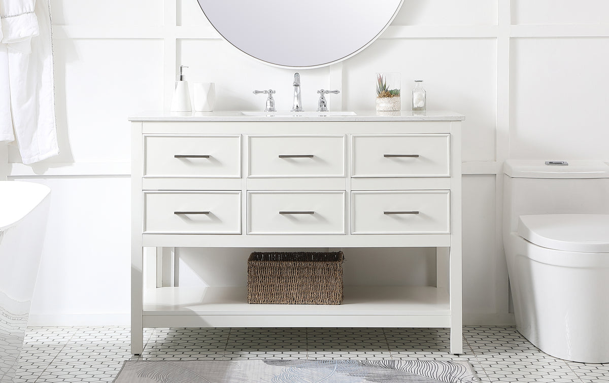 48 inch Single bathroom vanity in white