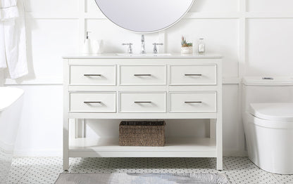 48 inch Single bathroom vanity in white