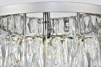 Monroe LED light Chrome Flush Mount Clear Royal Cut Crystal