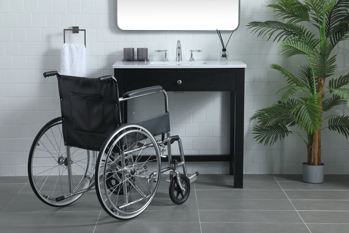 36 Inch ADA Compliant Bathroom Vanity In Black