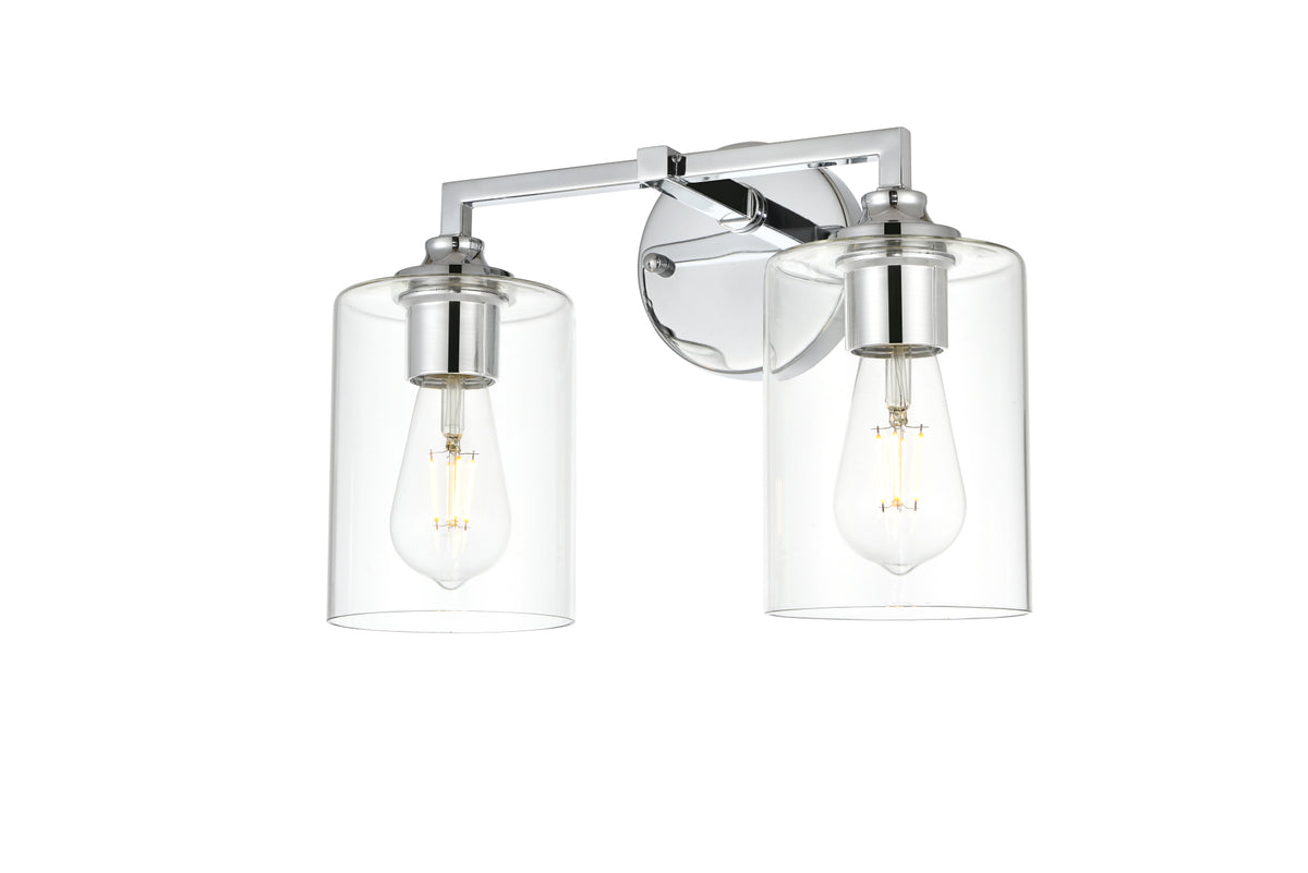 Mayson 2 light Chrome and Clear Bath Sconce