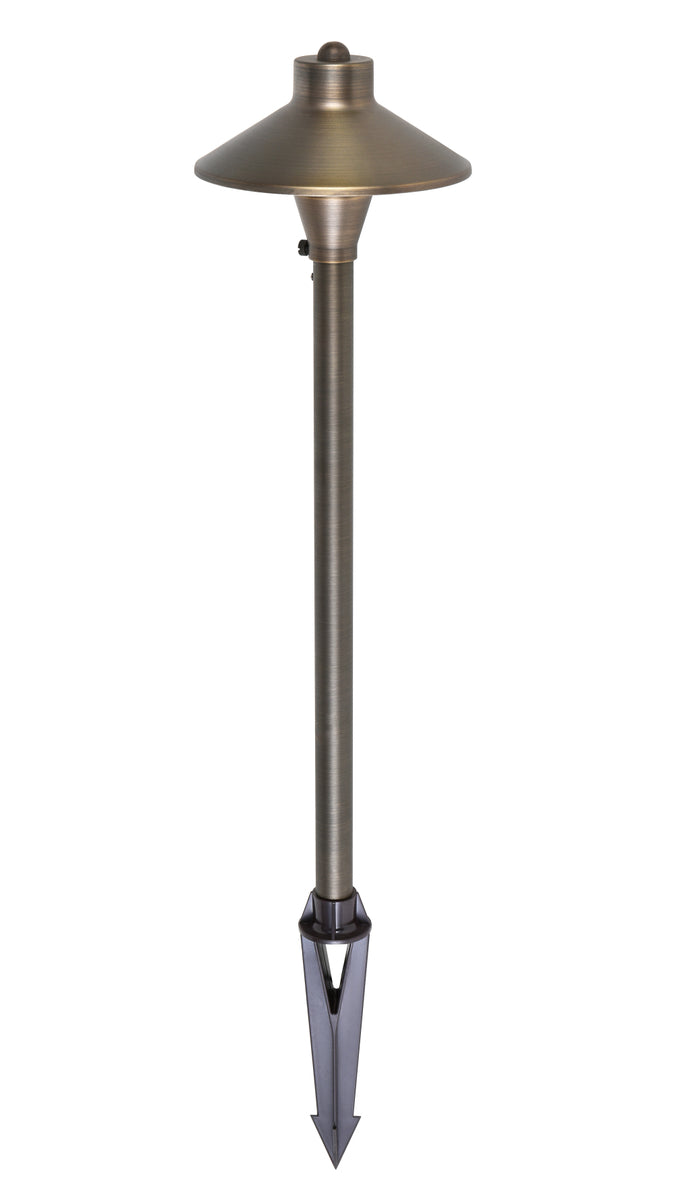 PATH LIGHT D7 H24 ANTIQUE BRASS INCLUDES STAKE G4 HALOGEN 20W(LIGHT SOURCE NOT INCLUDED)