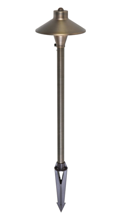PATH LIGHT D7 H24 ANTIQUE BRASS INCLUDES STAKE G4 HALOGEN 20W(LIGHT SOURCE NOT INCLUDED)