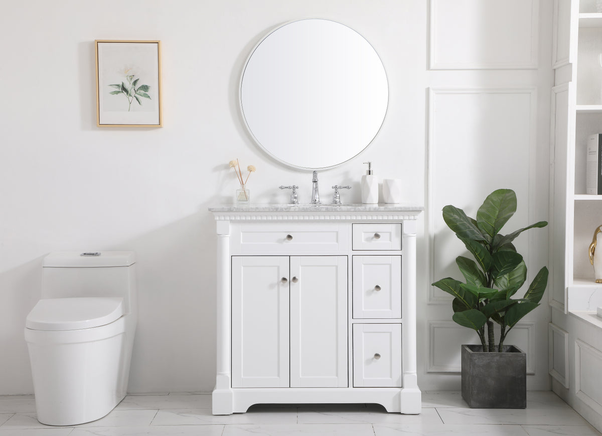 36 inch Single bathroom vanity in  White