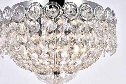 Century 3 light Chrome Flush Mount Clear Royal Cut Crystal