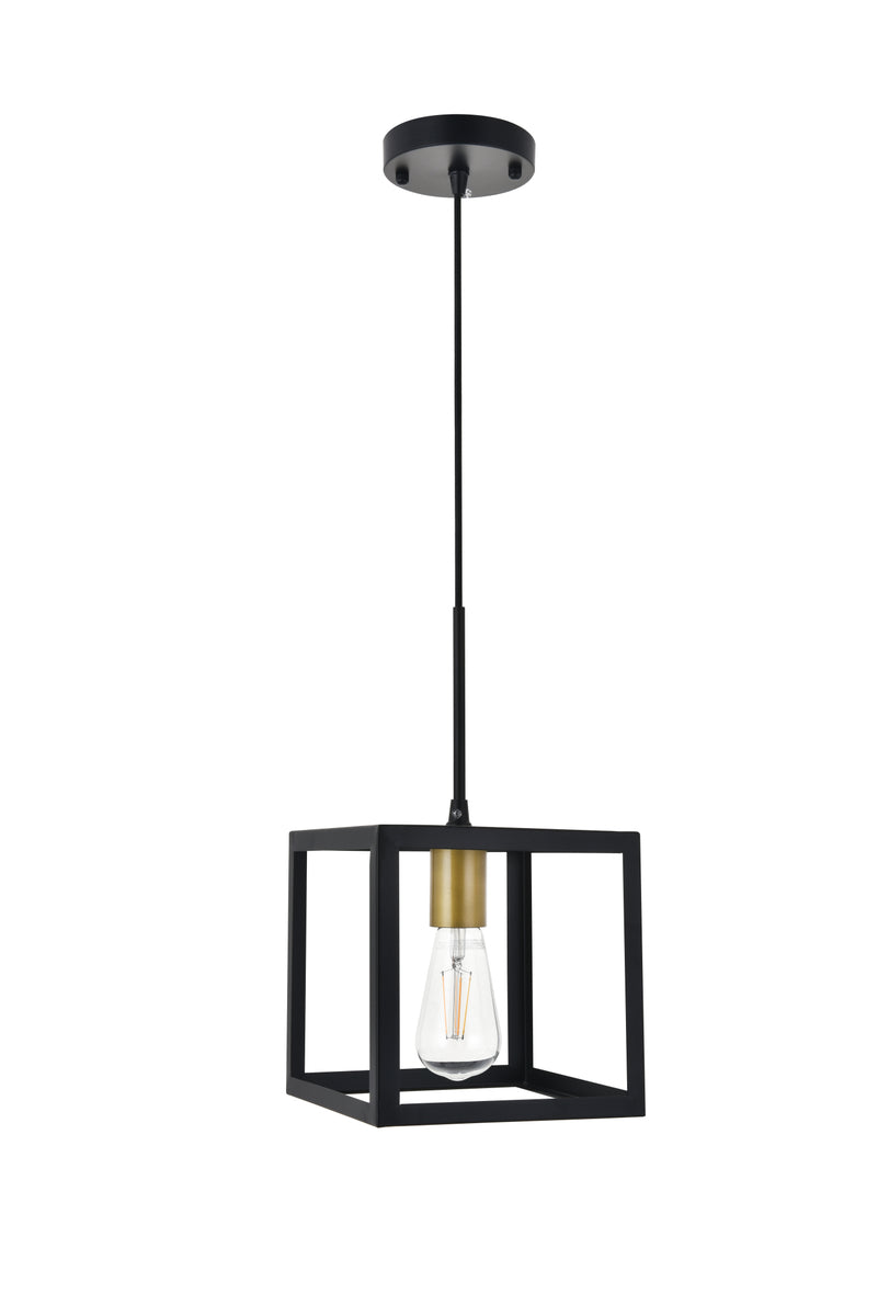 Resolute 1 light brass and black Pendant