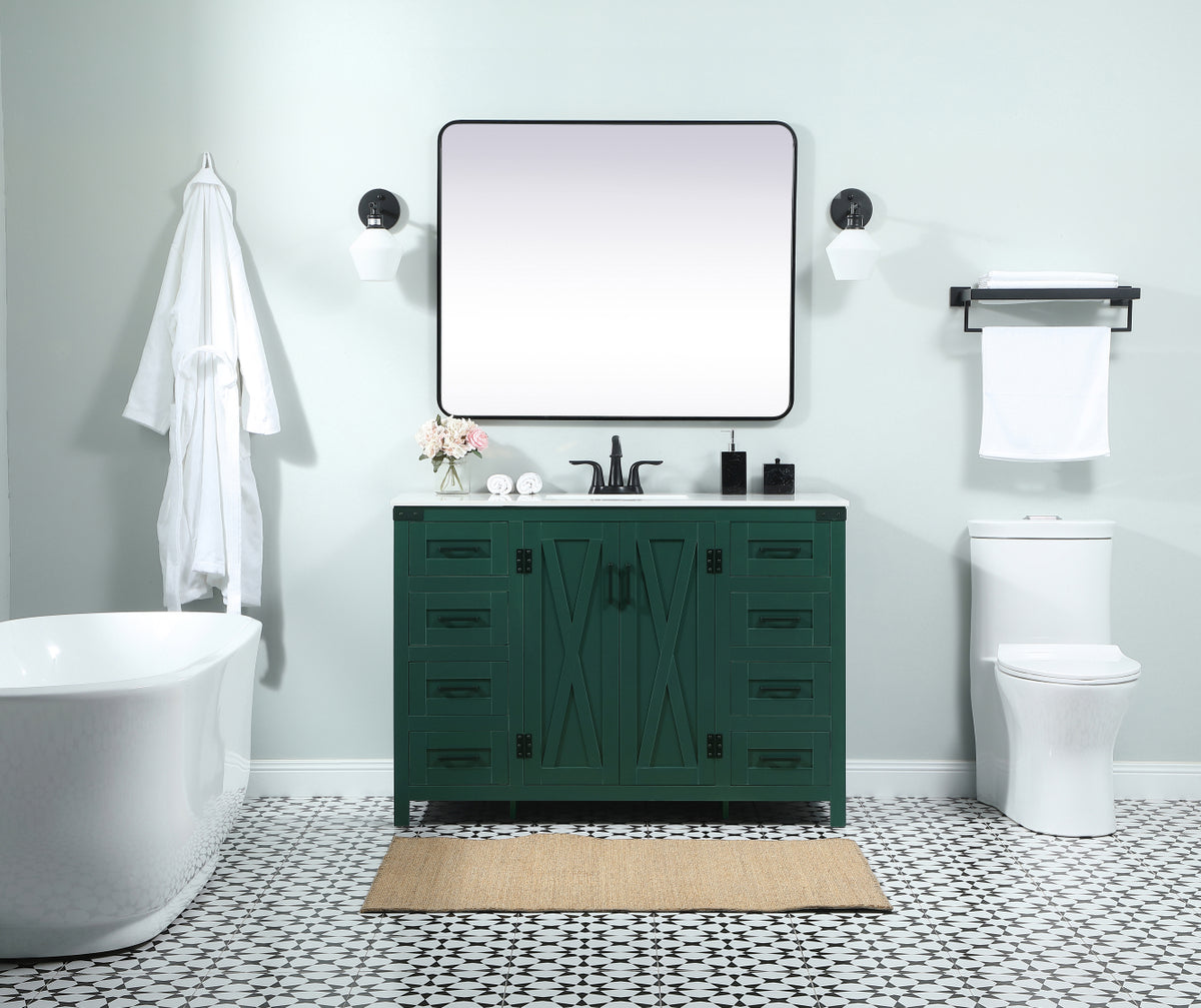 48 inch Single bathroom vanity in green