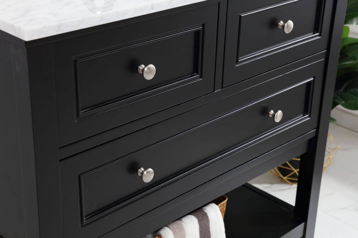 36 in. Single bathroom vanity set in Black