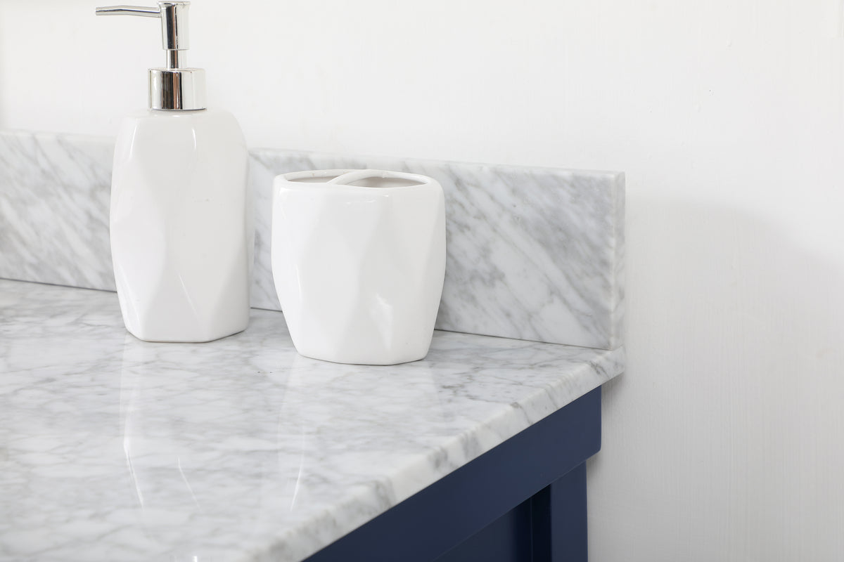 42 inch Single bathroom vanity in blue with backsplash