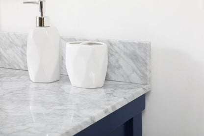 42 inch Single bathroom vanity in blue with backsplash