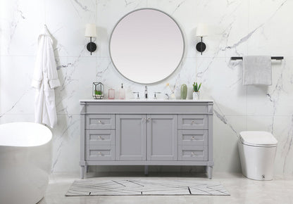 60 inch Single bathroom vanity in grey