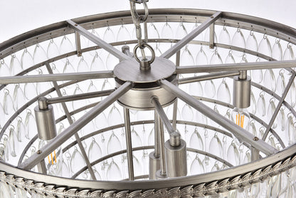 Nordic 7 light antique silver Chandelier Clear Royal Cut Crystal