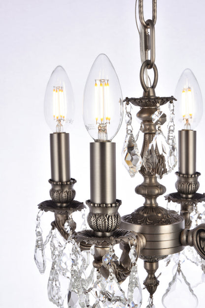 Lillie 4 light Pewter Pendant Clear Royal Cut Crystal